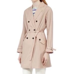 Reiss Ash Fluid Volume Trench Coat in Antique Putty a Dusty Pink, Size XS, EUC